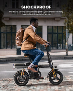 Engwe T14 Folding Electric Bikes for Adults, 350W Mini Ebike 48V10AH Removable Battery, Urban City Commuter Electric Bicycles - Grey
