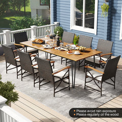 Tangkula 9 Pieces Outdoor Patio Dining Set