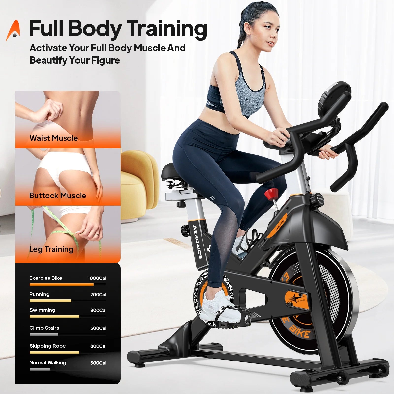 Pooboo Stationary Exercise Bike Indoor Cycling Bike Cycle Bicycle Adjustable Resistance for Home Office Cardio Workout Machine Max Weight 350 lb
