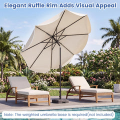 Tangkula 10 FT Solar Patio Umbrella with Base Included