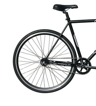 Wonder Wheels Fixed Bike 700C 57cm Hi - Ten Steel Frame Side Pull Brake Alloy Black Rims 700c*1.5*14g*32h*h30 Black Spokes, Tire: Black. - Matte Black & Black
