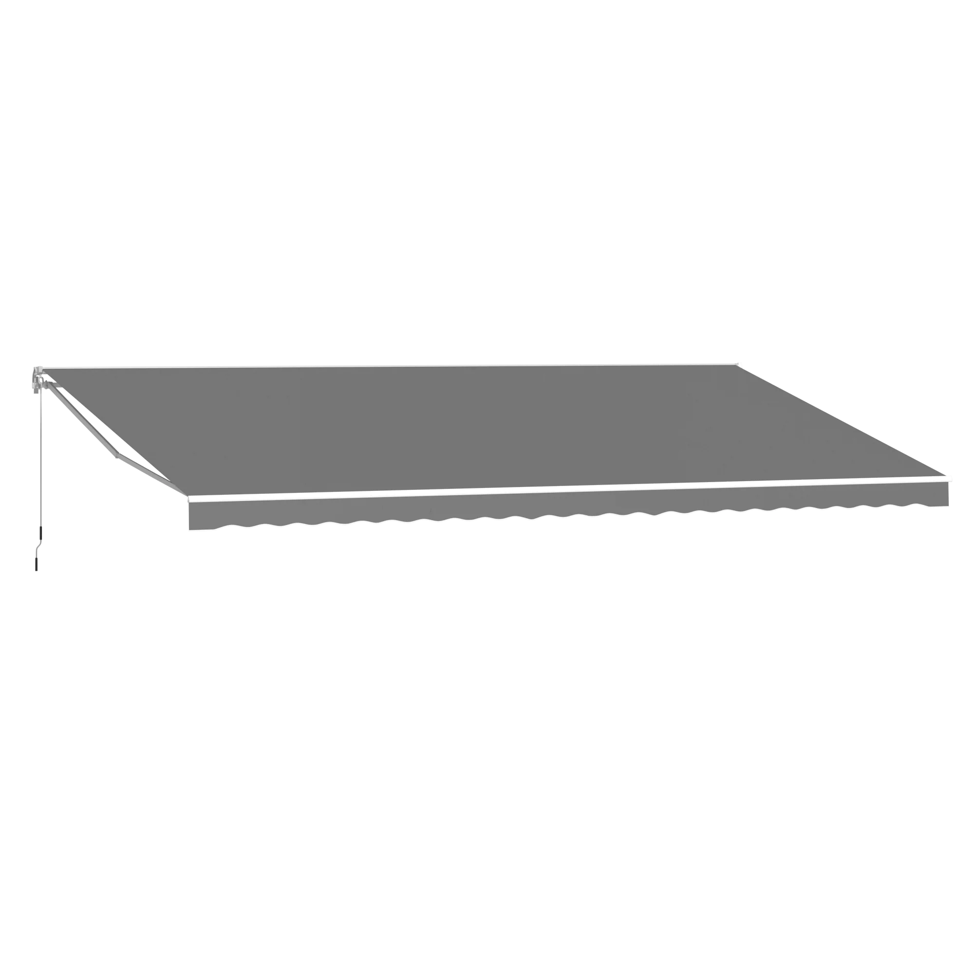 AECOJOY 12'x10' Manual Retractable Awning Sun Shade, Patio Awning Canopy
