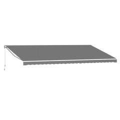 AECOJOY 12'x10' Manual Retractable Awning Sun Shade, Patio Awning Canopy