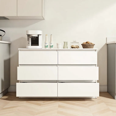 Kadyn Modern 6 Drawer Dresser Wood Cabinet, Dresser for Bedroom, Kitchen Storage Cabinet with Drawers, Chest of Drawers(Black)