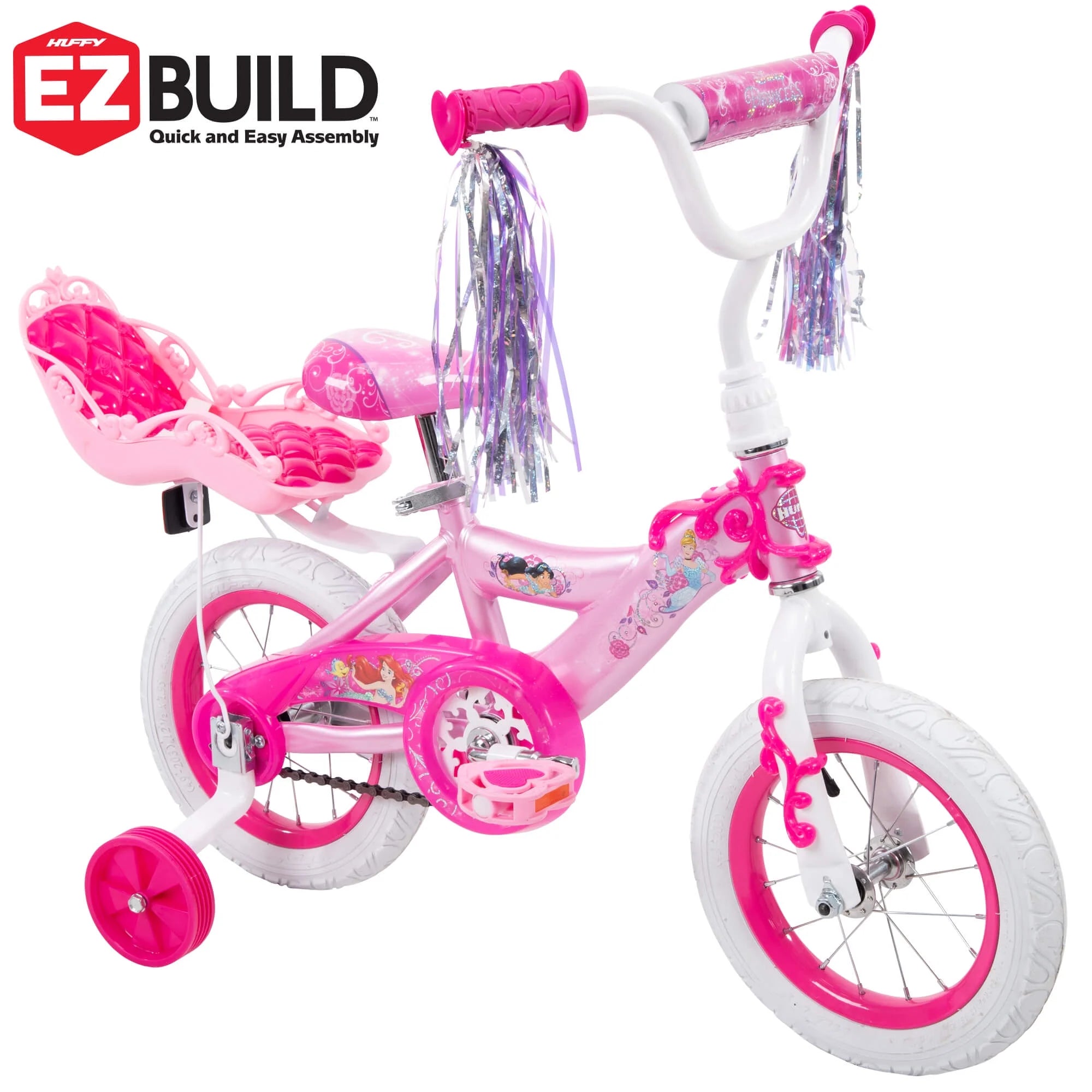 Princess Girls' 12" Bike with Doll Carrier by Huffy