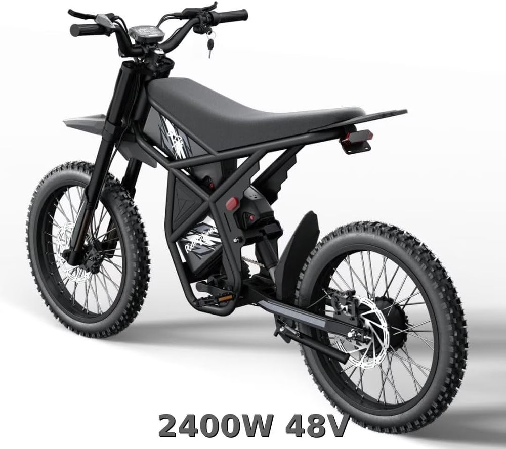 2000W Electric Dirt Bike for Adults Ridingtimes GT73 UL2849, Brushless Hub Motor, 18.2ah*2 Electric Bike with 25\ Tires Digital Screen Carbon Steel