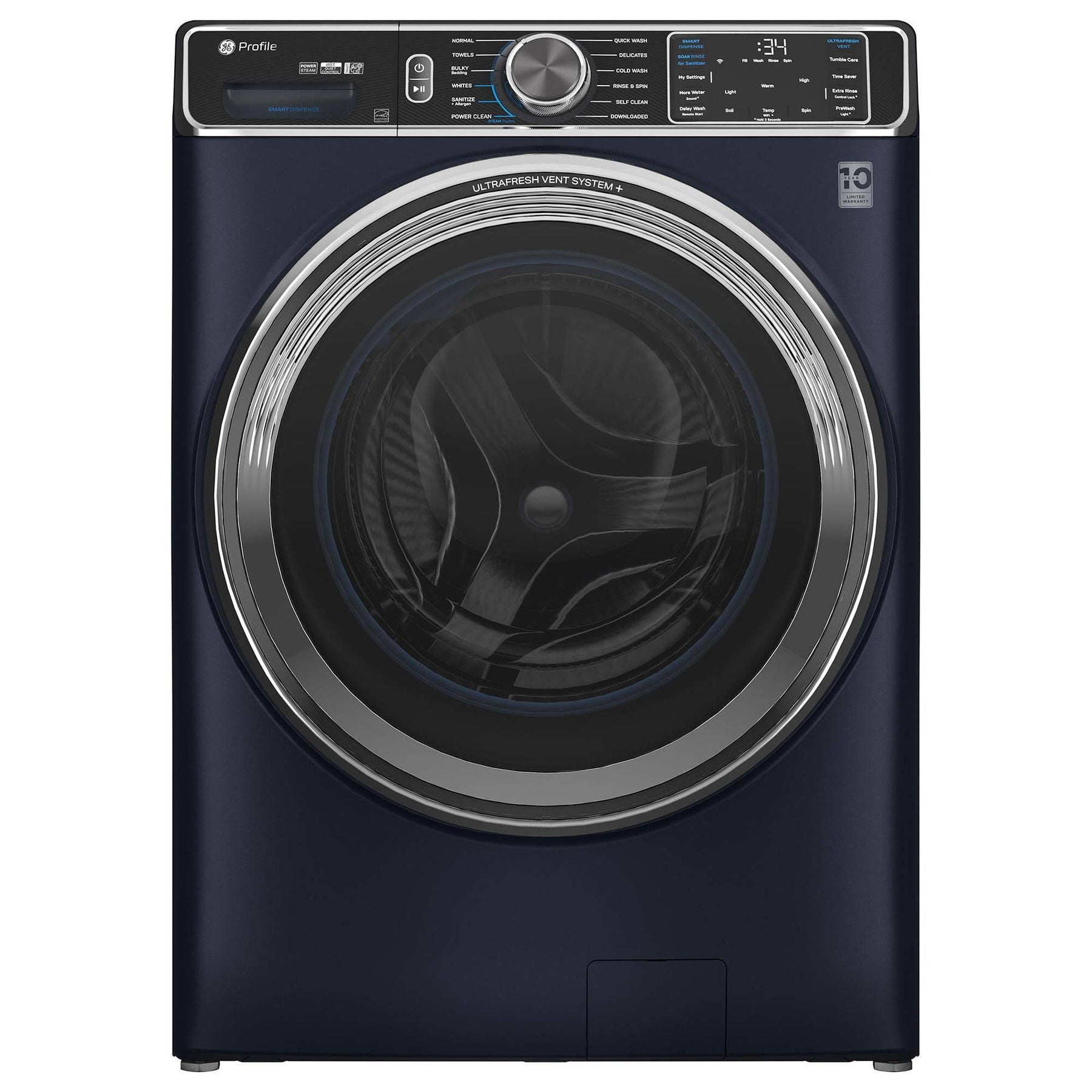GE Appliances PFW870SPVRS Profile Capacity Smart Front Load Energy Star Washer with UltraFresh Vent System+ OdorBlock - Sapphire 5.3 Cu. ft Blue