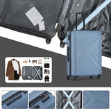 3 Piece Blue Luggage Travel Set, 20" 24" 28" Carry on Luggage with Spinner Wheels, Lightweight Hard Case Luggage Travel Suitcase Christmas Gifts for Business Trip Holiday Travel Cruise