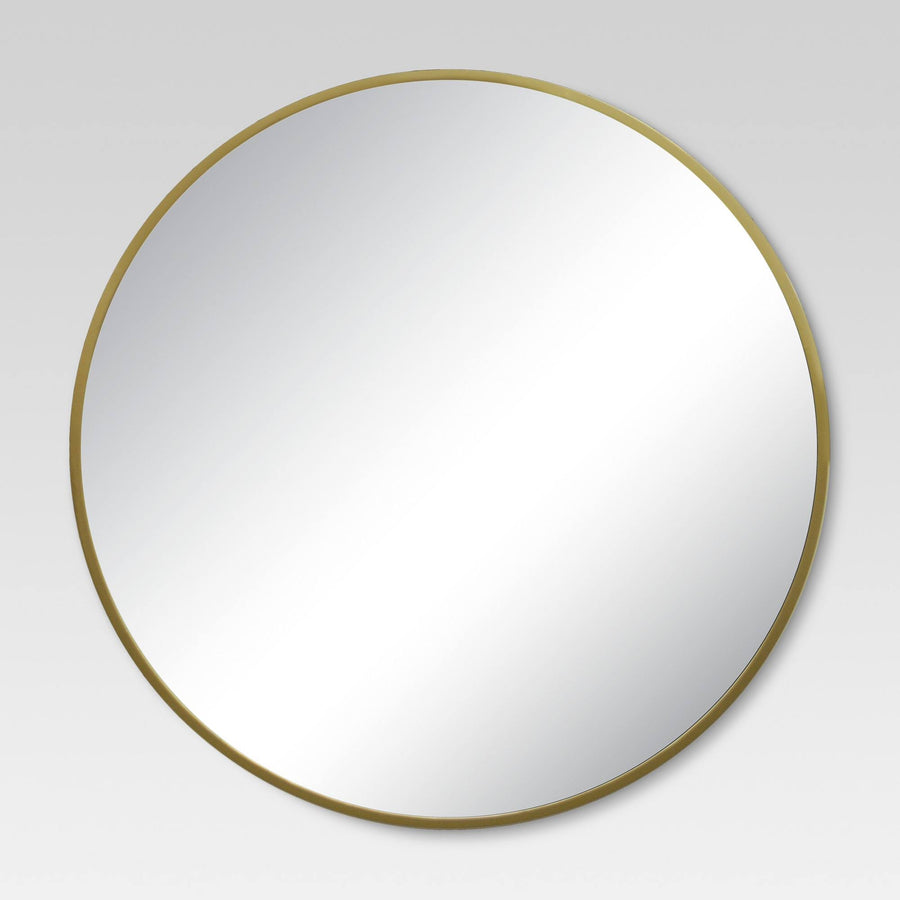 Project 62 Threshold Round Decorative Wall Mirror, Brass, 28"