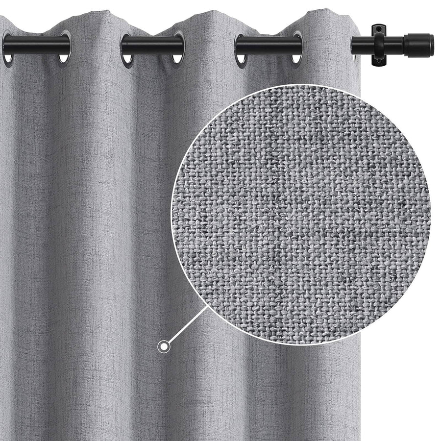 Rose Home Fashion 100 Blackout Curtains for Bedroom Linen Textured Look Drapes with Blackout Liner, Curtains for Living RoomFarm