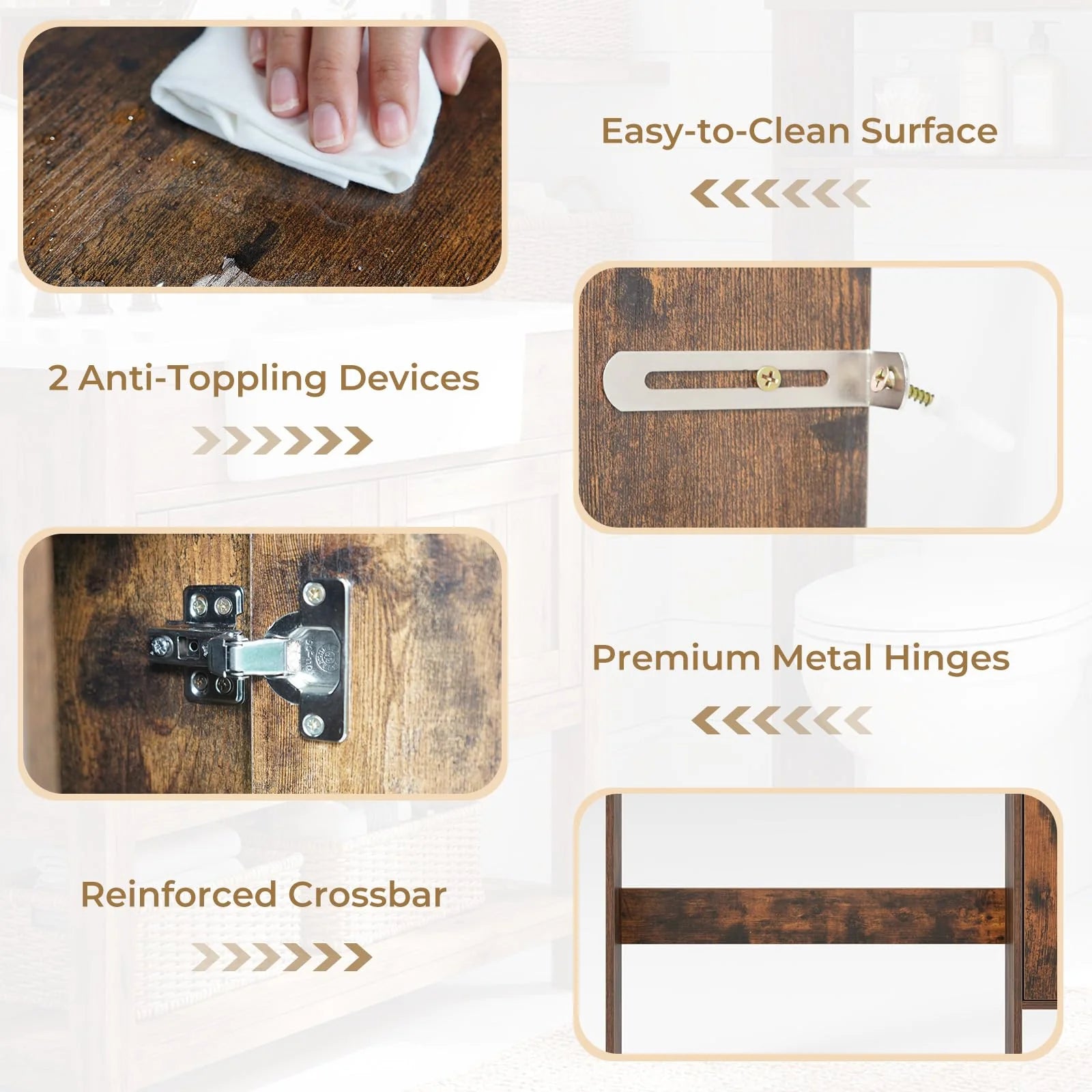 Tangkula Over the Toilet Storage Cabinet with Toilet Paper Holder & Adjustable Shelves