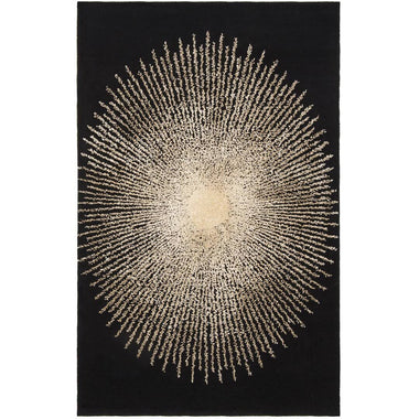 Orren Ellis Olivarria Hand-Tufted Black/Beige Area Rug, Size: Rectangle 2' x 3'