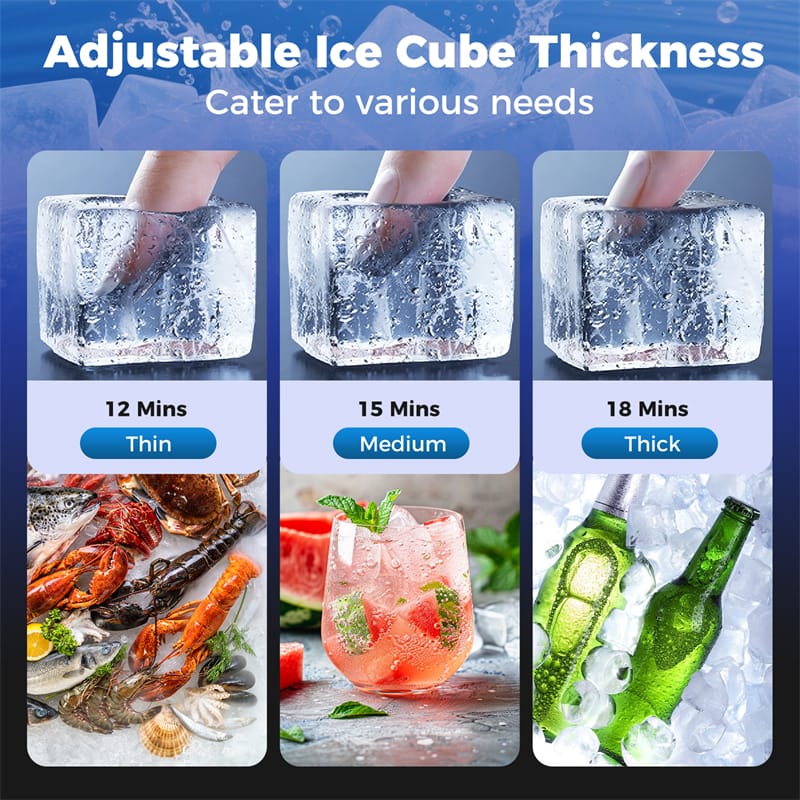 110 LBS/24H Commercial Ice Maker, 15" Built-in Undercounter Ice Machine with 25 LBS Storage & Reversible Door for Home Bar, Restaurant