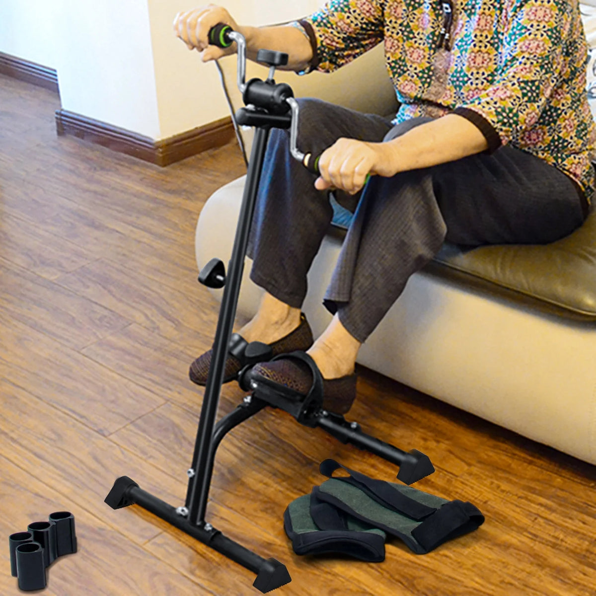 Mwptoo Elderly Exercise Bike, Pedal Exerciser Bike, Hand Arm Leg Knee Peddler, Adjustable Fitness Equipment for Seniors, Elderly Home Pedal Exercise Bike for Total Body
