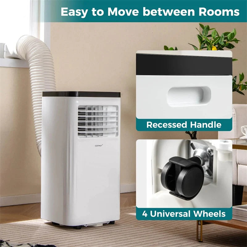 8000 BTU Portable Air Conditioner, 3-in-1 Floor AC Unit with Fan & Dehumidifier, Remote Control, 24H Timer, Window Kit for Rooms up to 350 Sq. Ft