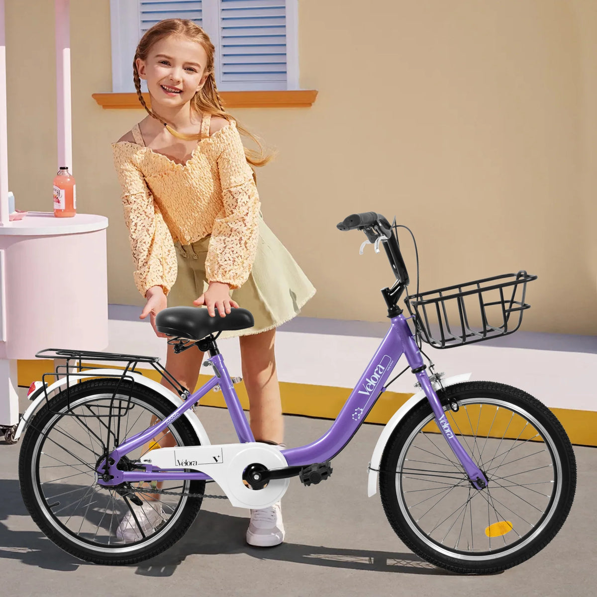 20 in Kids Bike for Boys & Girls Age 5 - 10, Children'S Bicycle with Front Basket & Rear Rack, Commuter Bike for School & Leisure