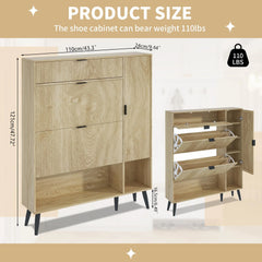 Shoe Cabinet with Drawers, Slim Storage Cabinets, Entryway Shoe Storage Cabinets