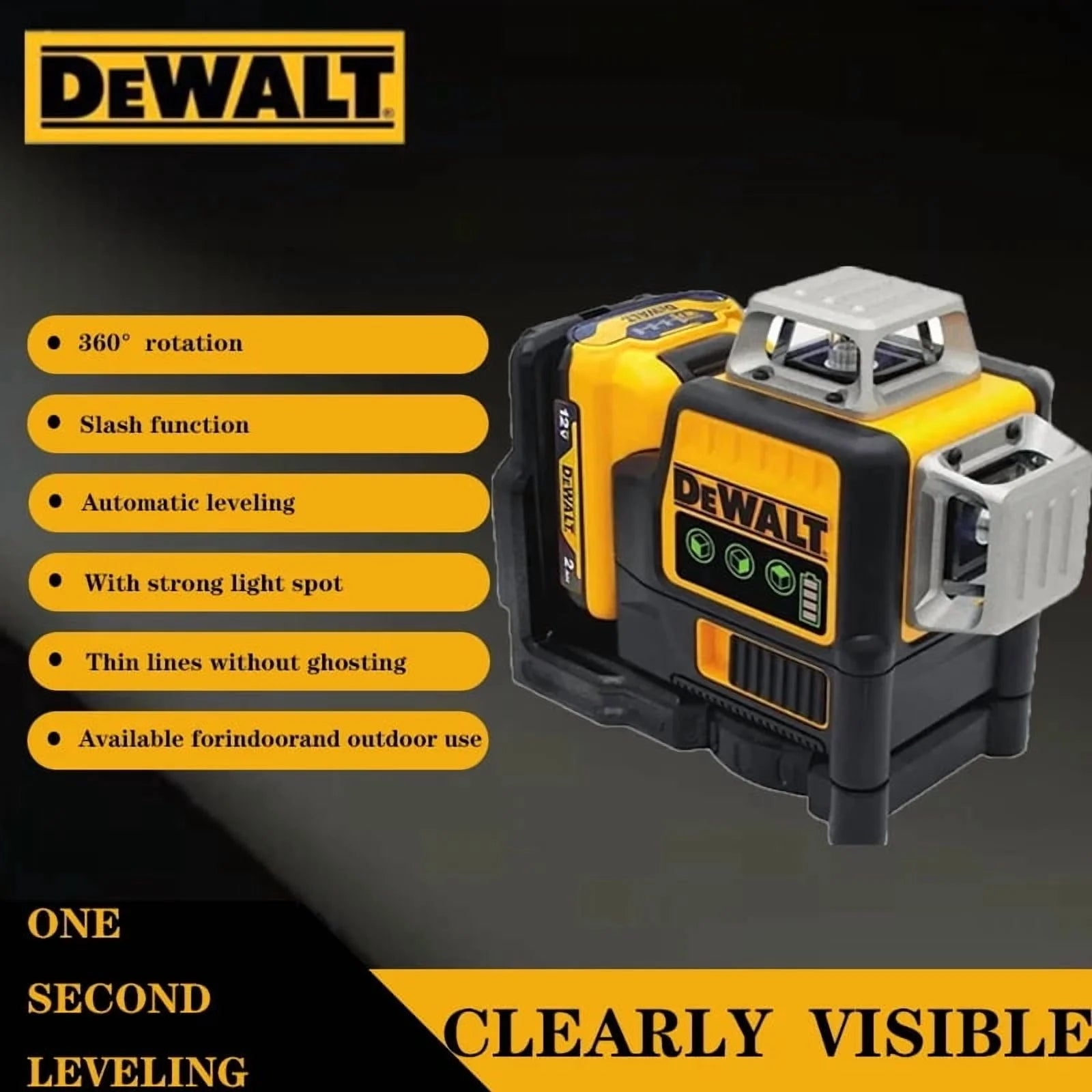Dewalt? DW089LG 12V Max Laser Level, 3 - Way 360 Green Degrees Professional Architectural Laser, Rotary and Linear Laser Levels???for Laser for Home Renovation Layout or Architectural Design
