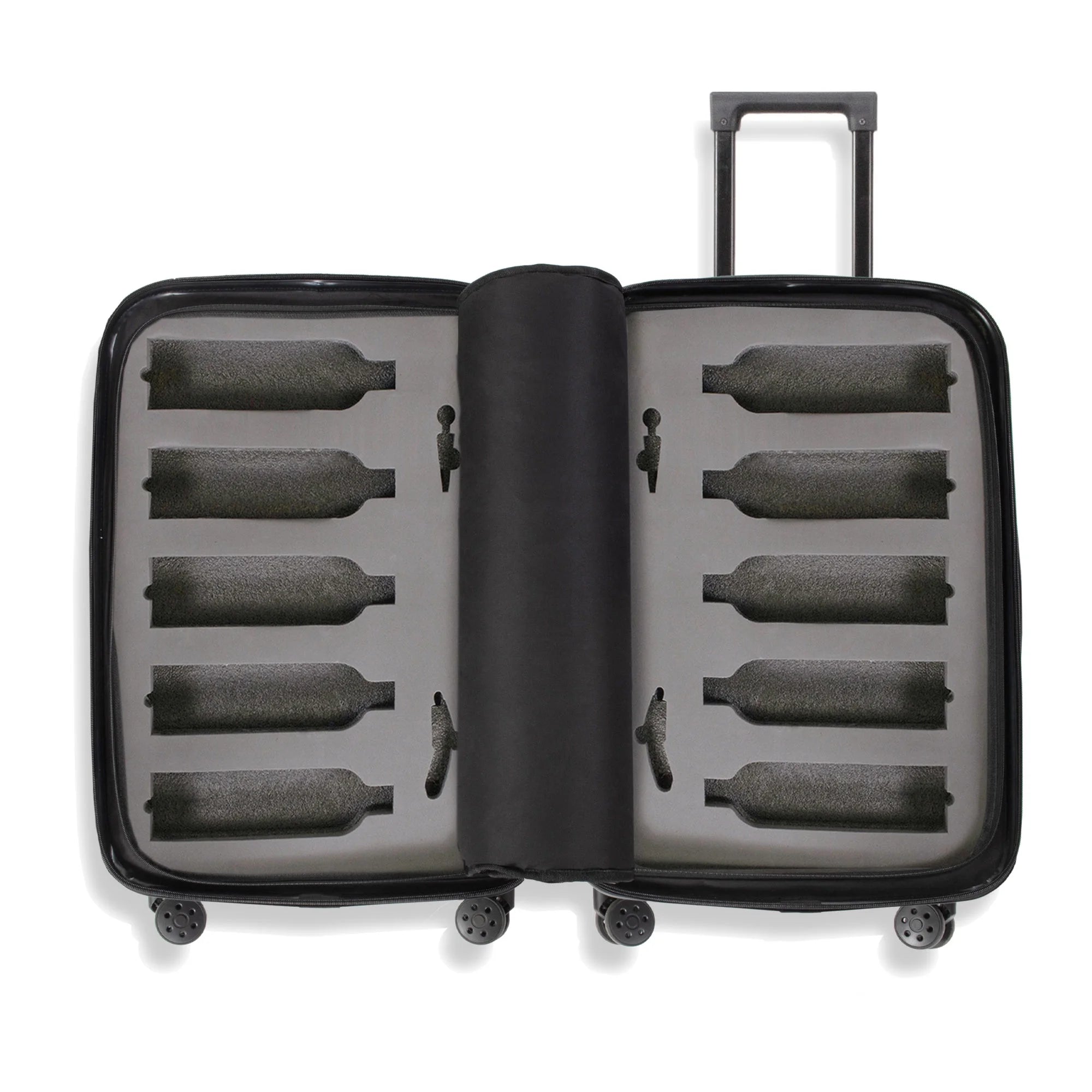 The Ten (10 - Bottle) Wine Luggage, TSA Approved Anti - Theft Zipper, Lightweight Hard Shell Spinner Suitcase