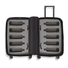 The Ten (10 - Bottle) Wine Luggage, TSA Approved Anti - Theft Zipper, Lightweight Hard Shell Spinner Suitcase