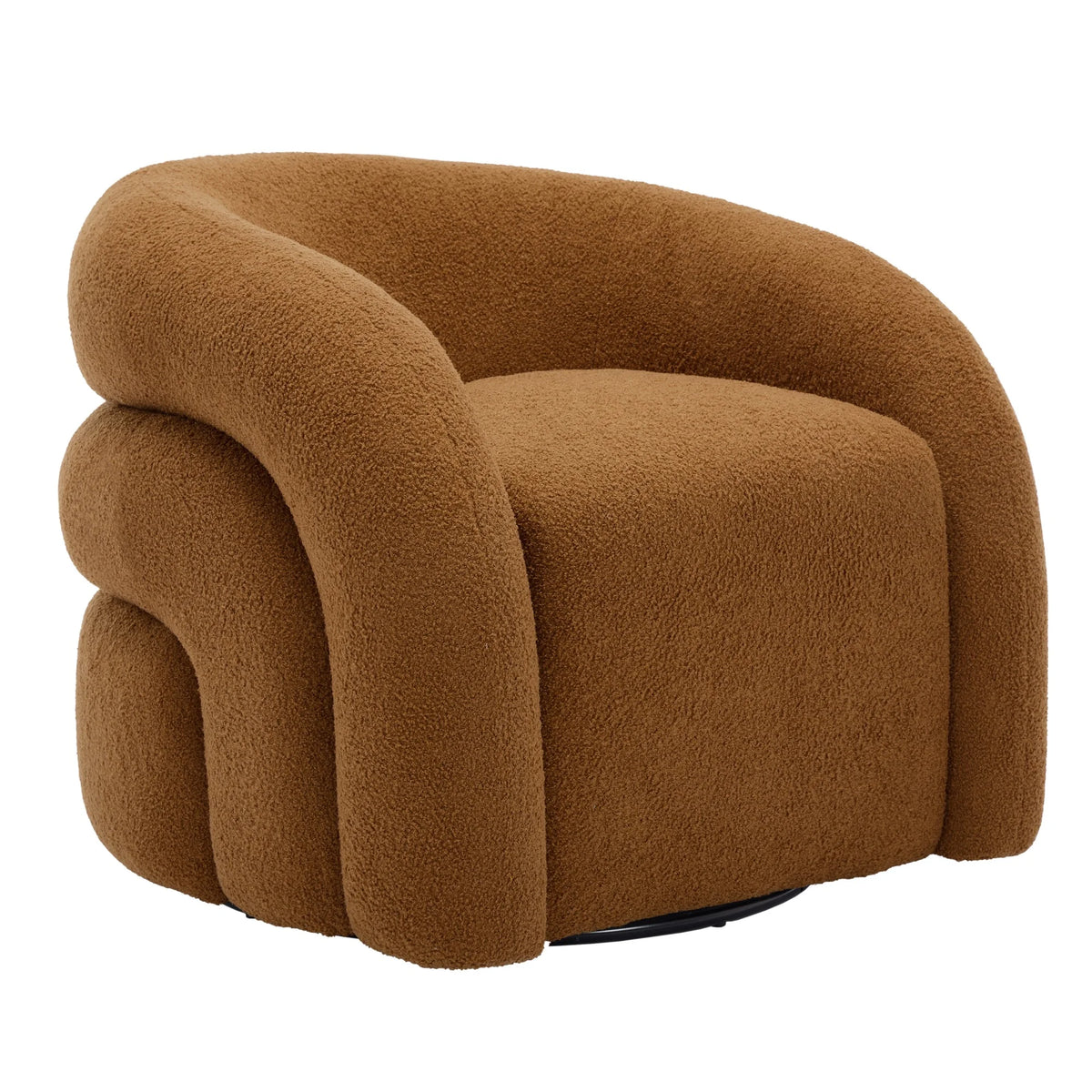 360 Swivel Accent Chair for Living Room, Boucle Barrel Armchair Single Sofa Chair Reading Chair, Sage Green