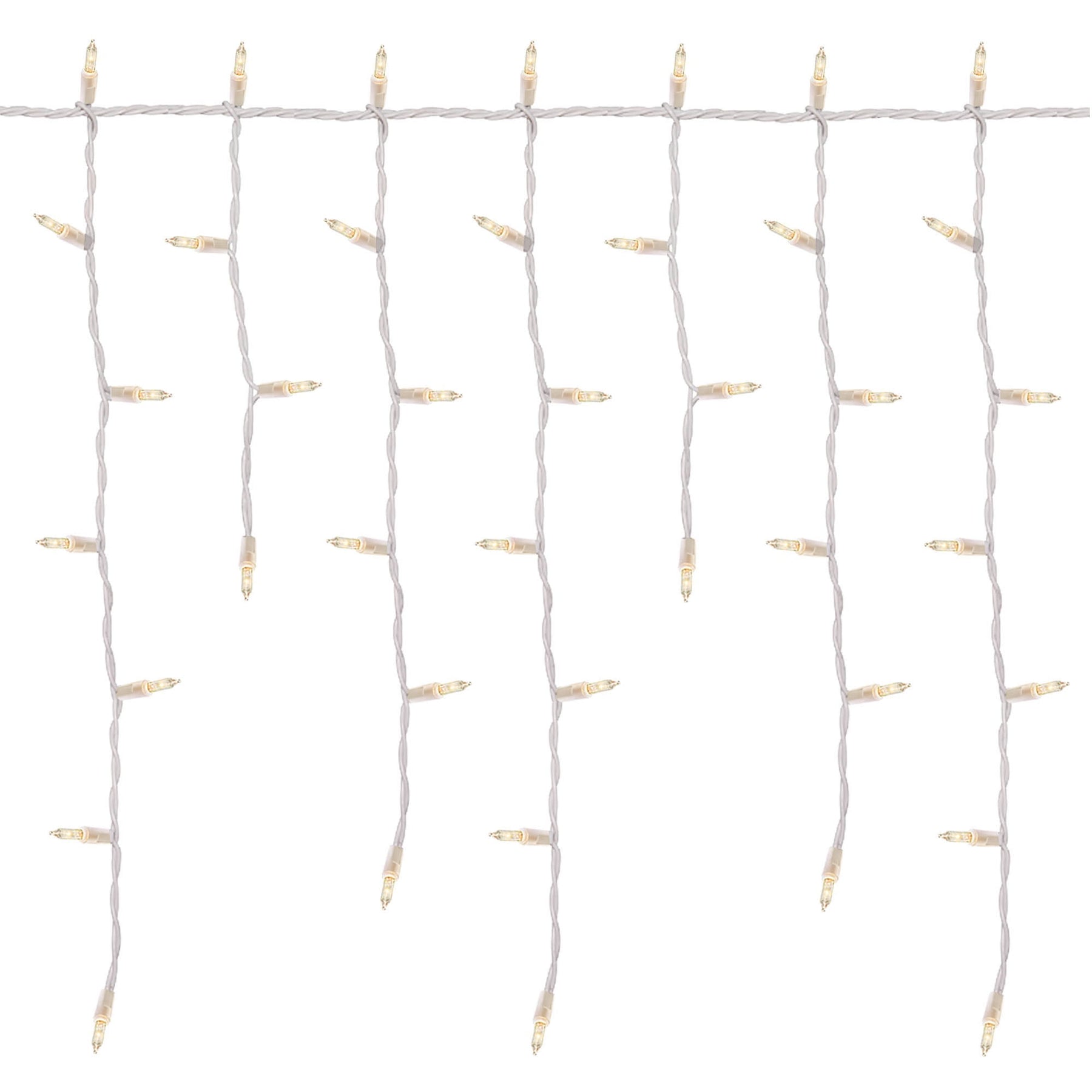 Holiday Time Clear Icicle Christmas Lights with Wire - White - 19 ft