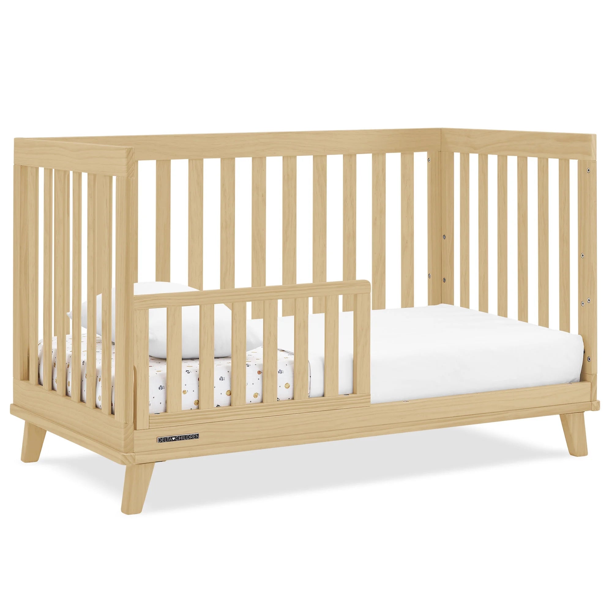 Delta Children Frankie 4 - in - 1 Convertible Crib - Greenguard Gold Certified, Black with Natural