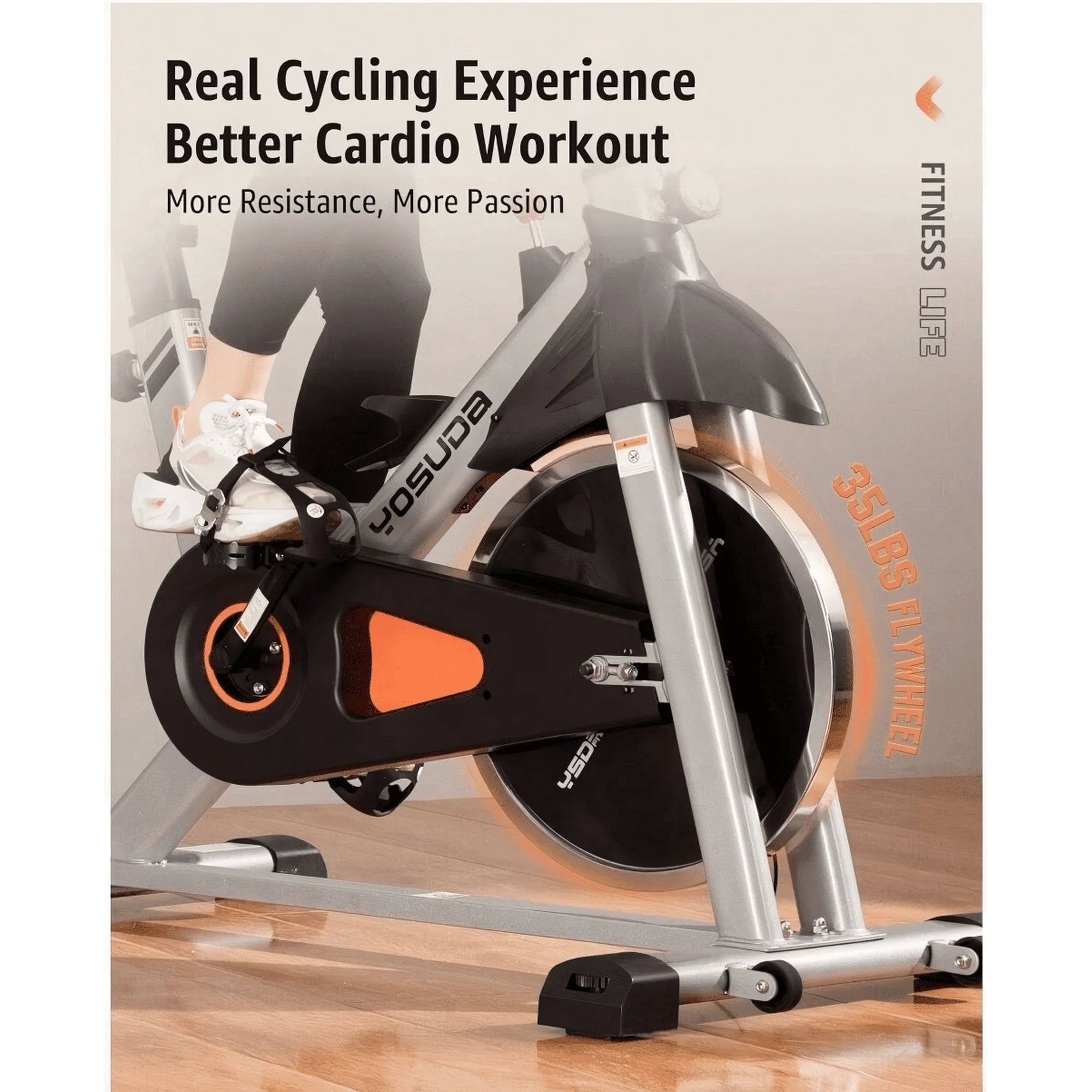 YOSUDA Indoor Cycling Bike, 330 lb Capacity, Comfort Seat, LCD Monitor