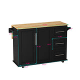 Movable Kitchen Island Cart with 2 Door Cabinet, 2 Drawers and Drop Leaf Top, Island Table with Spice Rack, Towel Holder, Wine Rack and Wheels, Kitchen Storage Cabinet, White