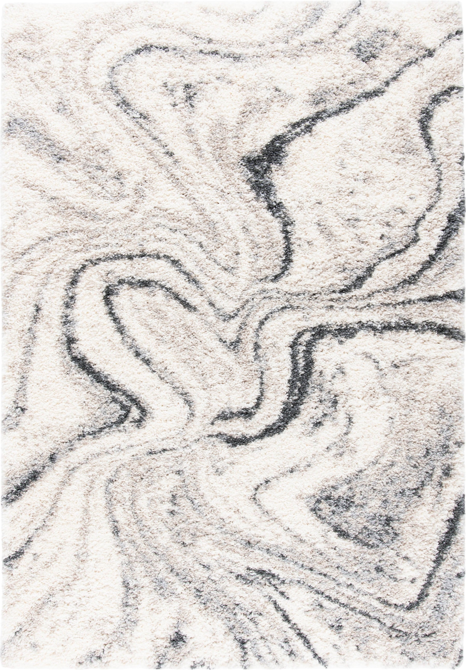 Safavieh Fontana Shag FNT848A Ivory - Grey 4' x 6' Area Rug