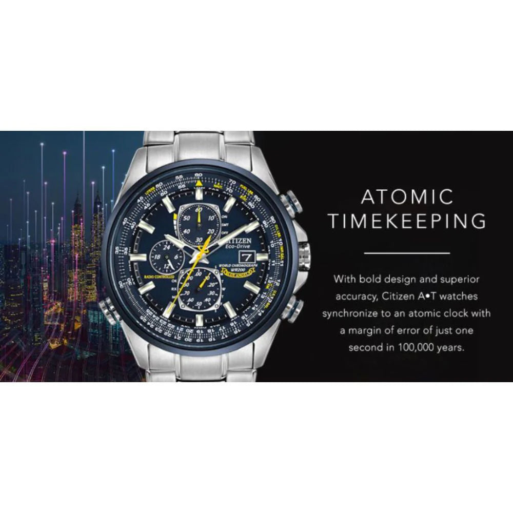 Citizen Men'S Eco Drive Blue Angels World Chronograph AT Watch AT8020, 54 L