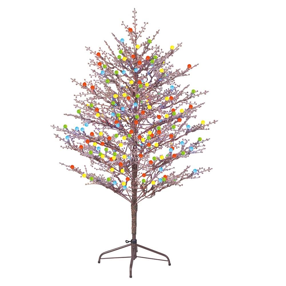GE 5-ft Winterberry Pre-Lit Brown Artificial Christmas Tree with LED Lights | 20009LO