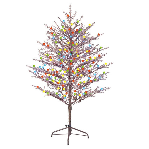 GE 5-ft Winterberry Pre-Lit Brown Artificial Christmas Tree with LED Lights | 20009LO