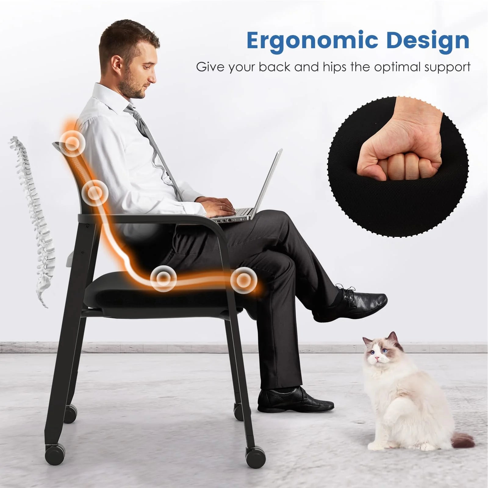 Tangkula Rolling Conference Room Chairs Set of 12