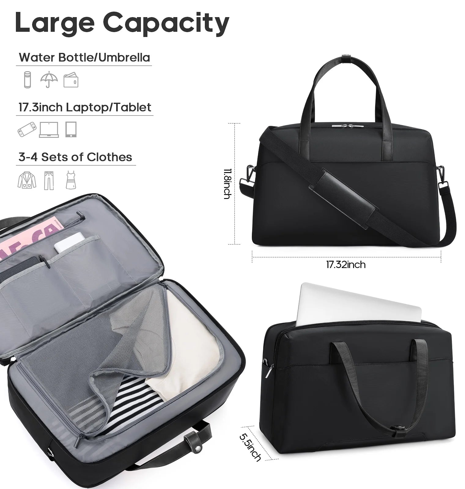 MIUSSE Luggage Sets 3 Piece, 20 in Carry on Luggage with Wheels, 100% PC Hardshell Suitcase with TSA Lock, Carry on Suitcases Airline Approved with Travel Backpack for Men Women