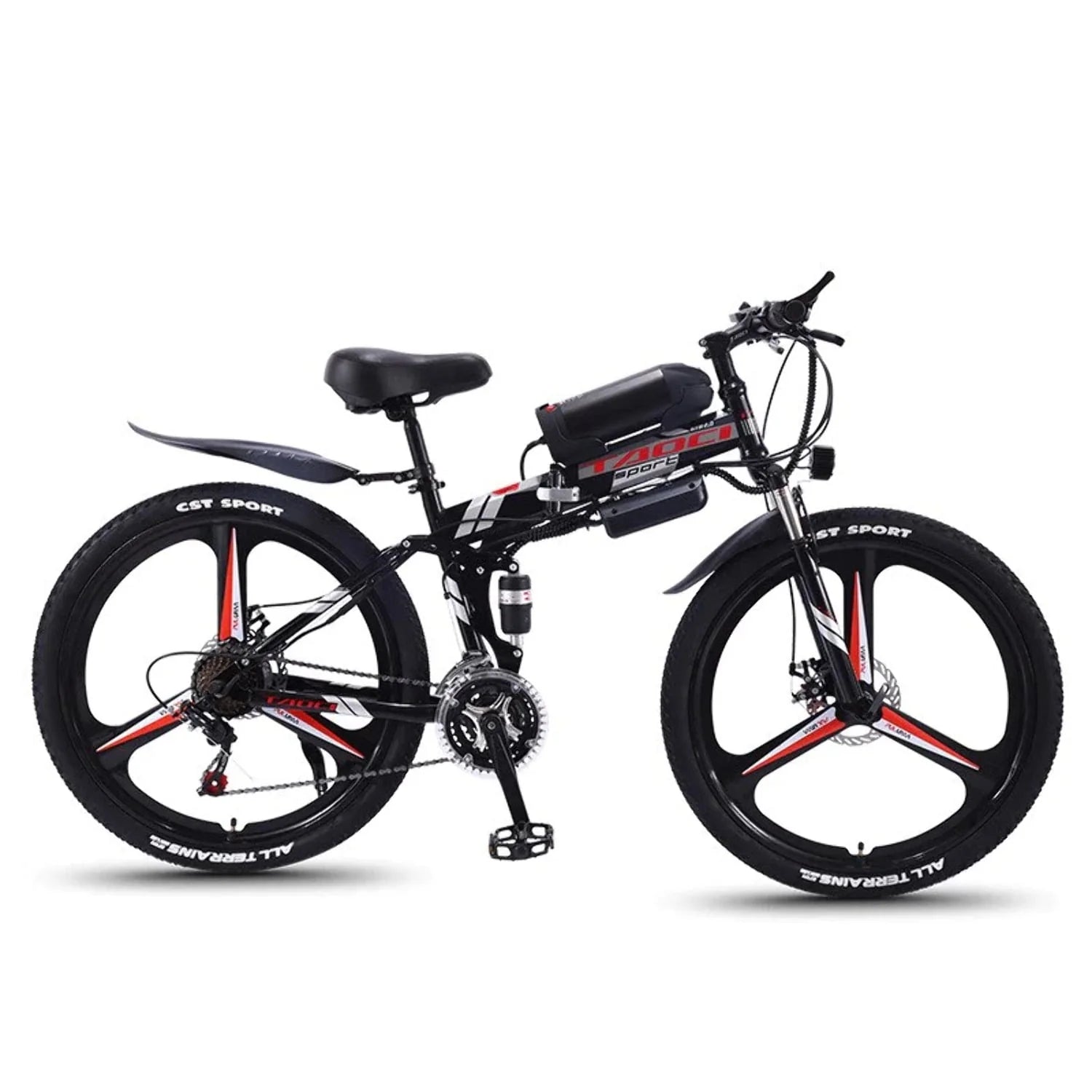 Electric Folding Mountain Bike 26 in 21 Speed Long Endurance Power - Assisted Bicycle Electric City Bike