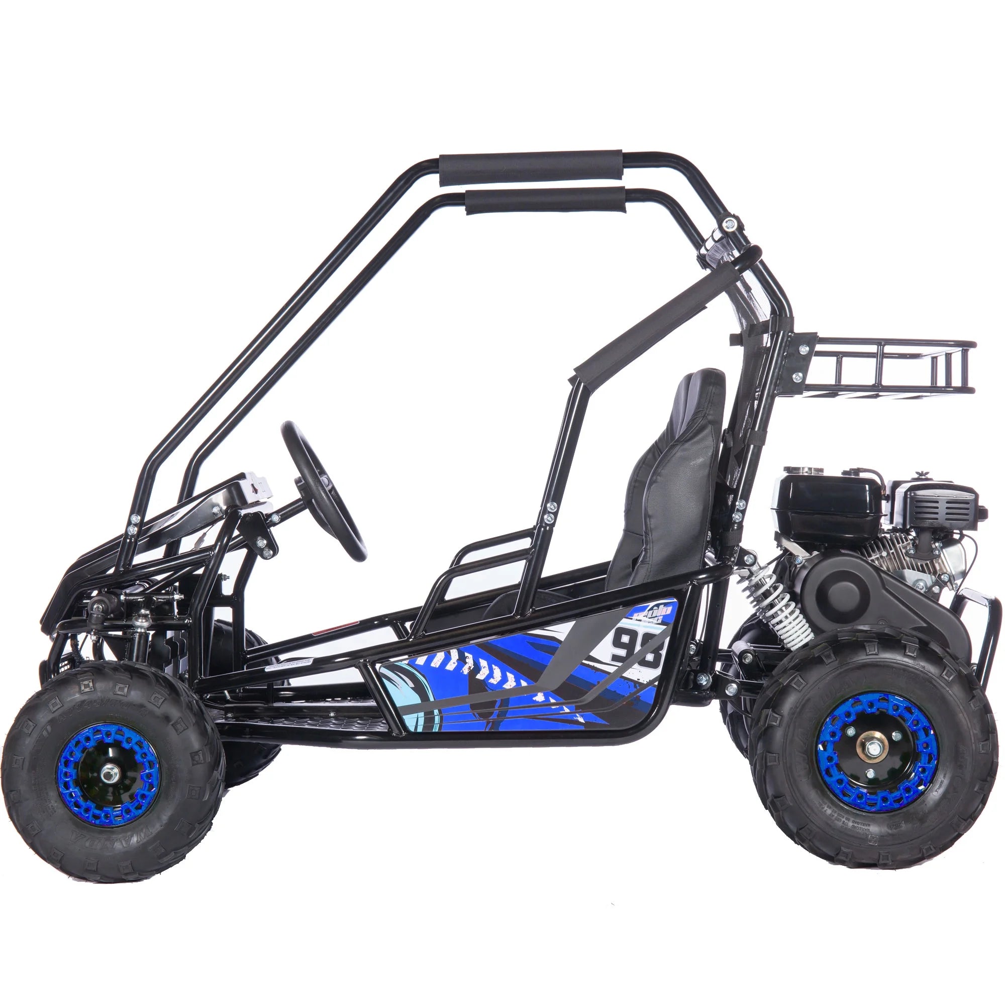 Mototec Mud XL 212cc 2 Seat Go Kart Full Suspension Blue