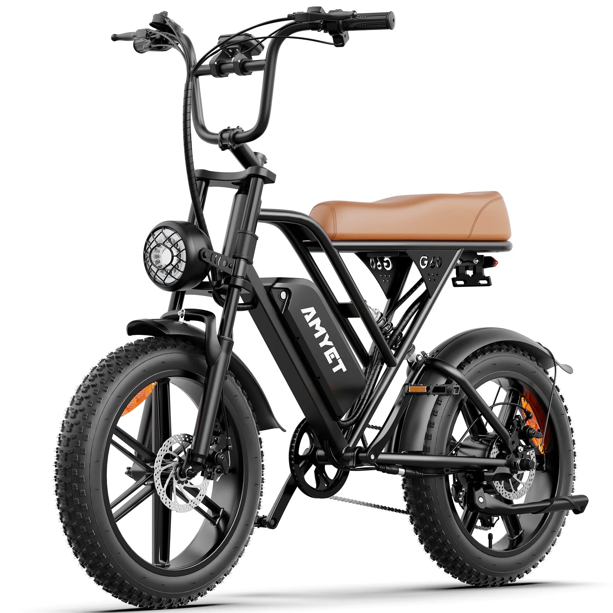 AMYET G60 Peak 1500W Electric Bike, 20" Fat Tire E - Mountain Bikes, 48V 20ah 32MPH Ebike for Adults Full Suspension UL2849