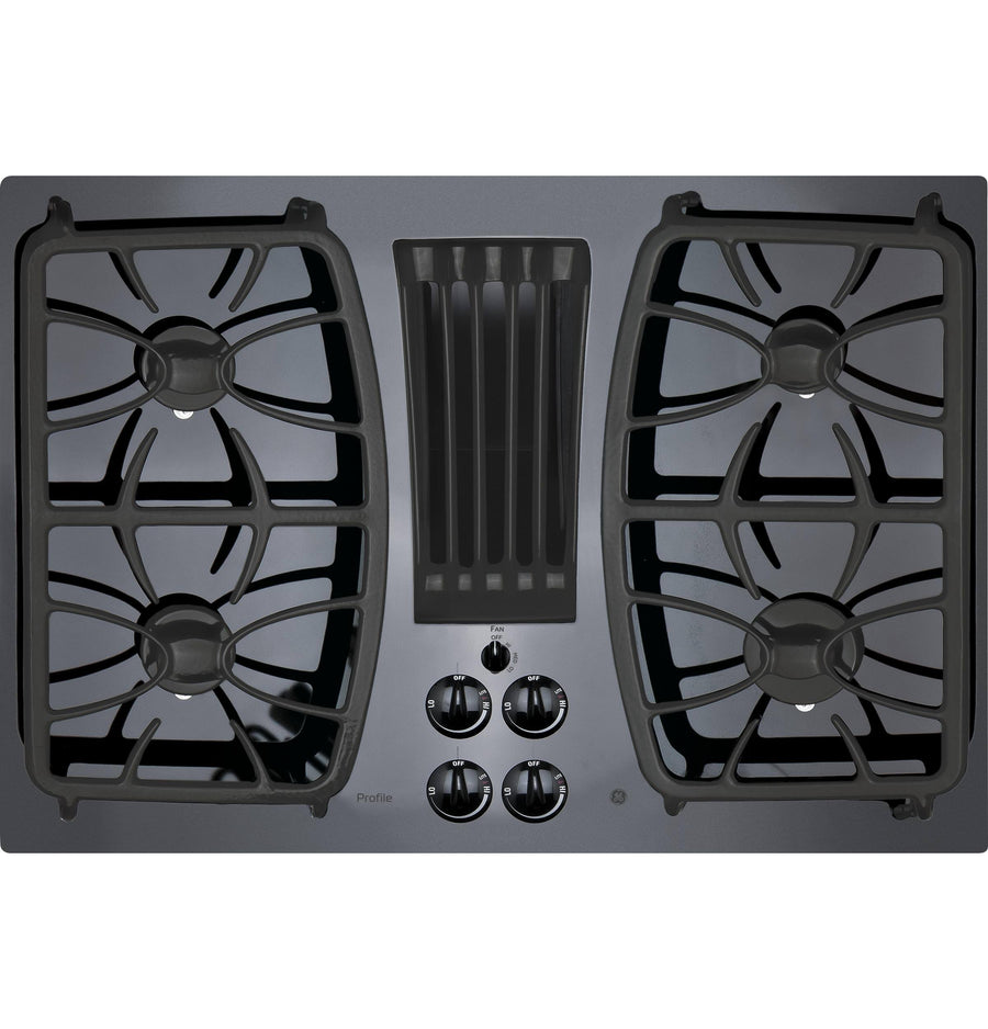 GE Appliances PGP9830DRBB Profile Built-In Gas Downdraft Cooktop - Black 30"