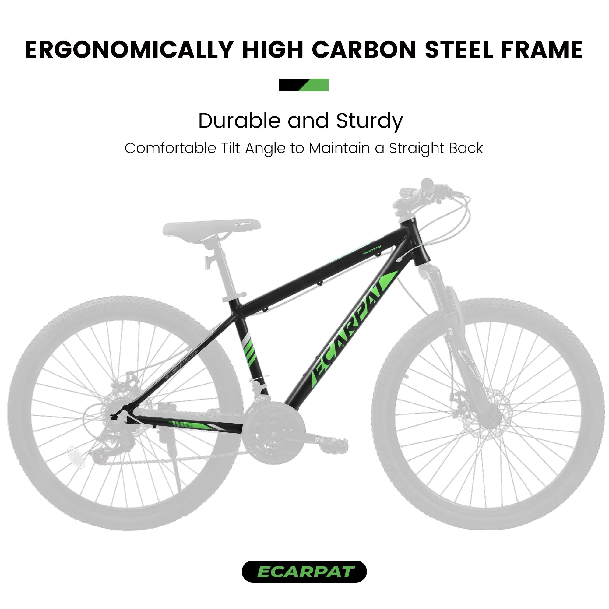 27" Mountain Bike, 21 - Speed Dual Disc Brakes with Aluminum Frame - Black