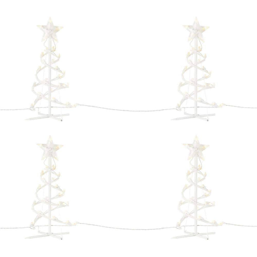 Home Accents Holiday 18 in. Warm White Spiral Tree LED Pathway Lights (Set of 4)