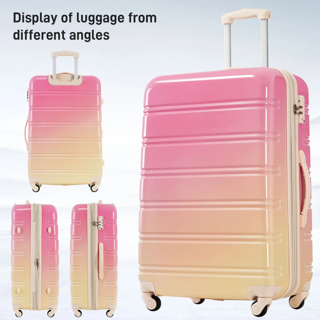 3 Piece Luggage Sets, Hard Shell Suitcase 20/24/28 in with TSA Lock and Spinner Wheels, Expandable Lightweight Travel Luggage for Men Women, Multicolor Purple