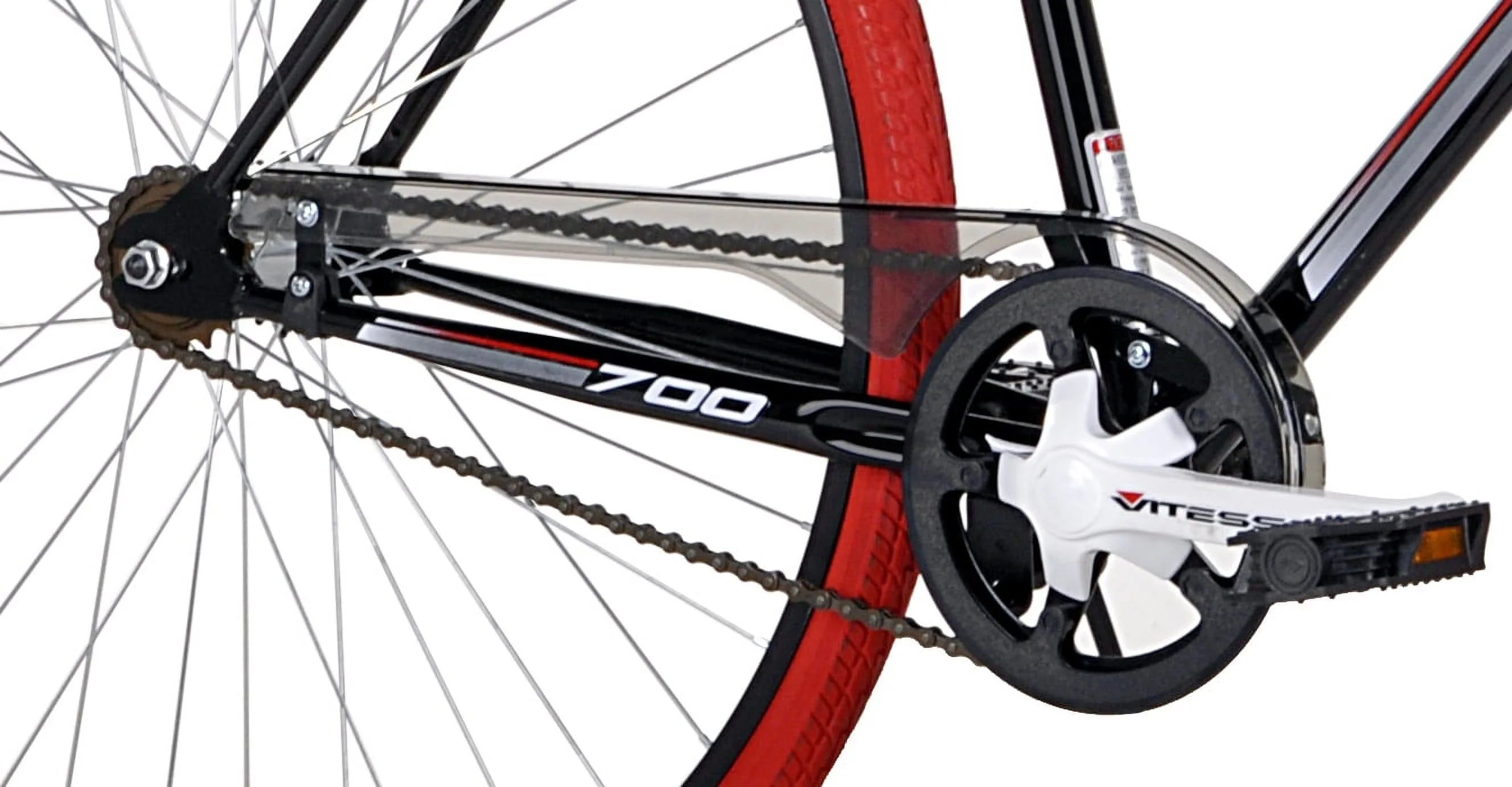 700c Kent Fixie Men'S Bike, Adult, Ages 13 and up, Black/Red